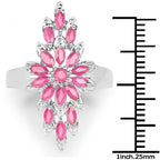 2.04 Carat Genuine Ruby .925 Sterling Silver Ring