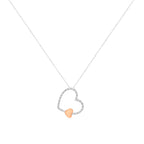10KT Two Tone Gold 1/6 cttw Diamond Floating Heart Pendant Necklace (K-L, I1-I2)