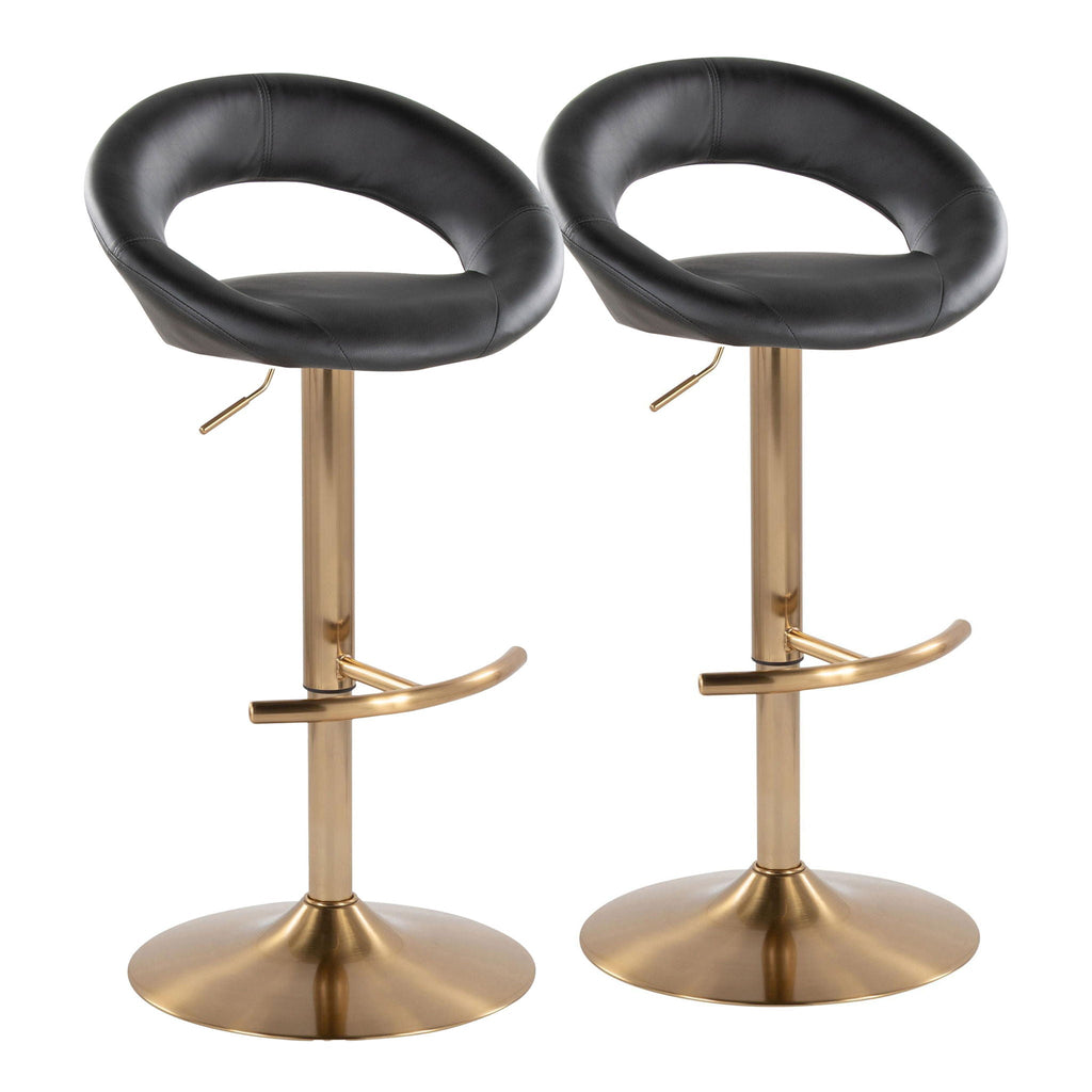 Posh - Contemporary / Glam Adjustable Barstool With Swivel (Set of 2)