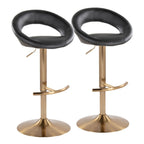Posh - Contemporary / Glam Adjustable Barstool With Swivel (Set of 2)