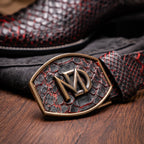 Western Collection Missouri // Python Leather Cowboy Boot // Black Cherry