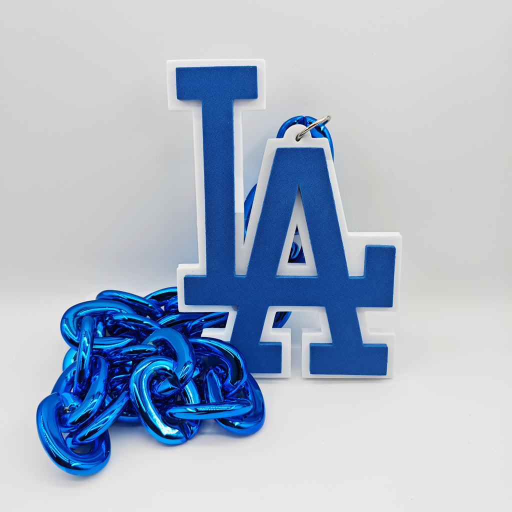 Los Angeles Dodgers 3D Foam Logo Necklace – 30 Inches Game Day Gift for Fans