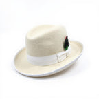 Ferrecci White Wool Felt Homburg Godfather Hat