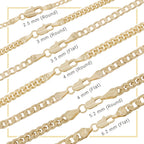 14K Gold Filled Cuban Link 14K Gold Filled Anklet Round Curb Chain 10'' Women Jewelry