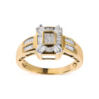 10K Yellow Gold 1/2 Cttw Diamond Composite and Halo Ring (H-I Color, SI1-SI2 Clarity) - Ring Size 7