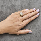 10K Yellow Gold 1/2 Cttw Diamond Square Cluster Cocktail Ring