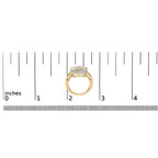 10K Yellow Gold 1/2 Cttw Diamond Square Cluster Cocktail Ring