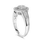 .925 Sterling Silver 1/3 Cttw Pave Set Round-Cut Diamond Braided Halo Cocktail Ring (I-J Color, I2-I3 Clarity) - Size 7