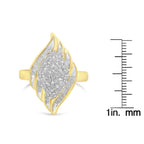 10K Yellow Gold Plated .925 Sterling Silver Diamond Cocktail Ring (3/4 Cttw, I-J Color, I2-I3 Clarity)