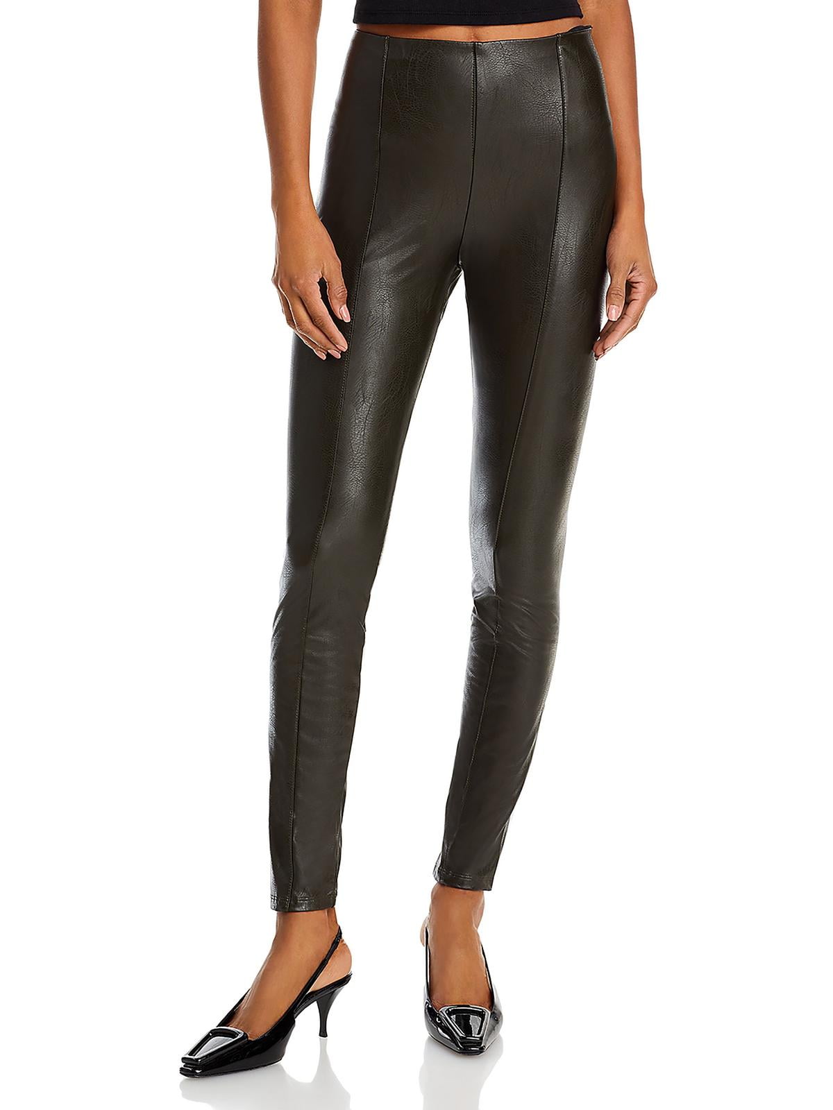 Lysse Textured Faux Leather Leggings Green Size XS