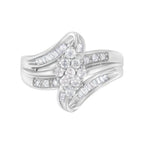 10K White Gold 1/2 cttw Diamond Cluster Ring (H-I Clarity, I2-I3 Color) - Size 6