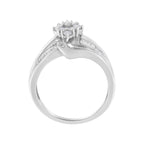 10K White Gold 1/2 cttw Diamond Cluster Ring (H-I Clarity, I2-I3 Color) - Size 6