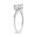 10K White Gold 1/4 Cttw Miracle Set Round Cut Diamond Two-Stone Ring (H-I Color, I2 Clarity) - Size 7