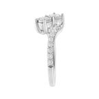 10K White Gold Two-Stone Miracle-Set Diamond Bypass Ring (1 Cttw, H-I Color, I1-I2 Clarity) - Size 6