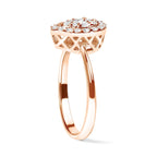 10K Rose Gold 3/8 Cttw Round-Cut Diamond Pear Promise Ring (I-J Color, I2-I3 Clarity)