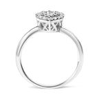 10K White Gold 3/8 Cttw Round-Cut Lab Grown Diamond Cluster Pear Promise Ring (G-H Color, VS2-SI1 Clarity) - Size 7