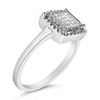 .925 Sterling Silver 1/5 Cttw Invisible Set Princess Cut Diamond Promise Ring with Beaded Halo (H-I Color, I1-I2 Clarity) - Ring Size 7