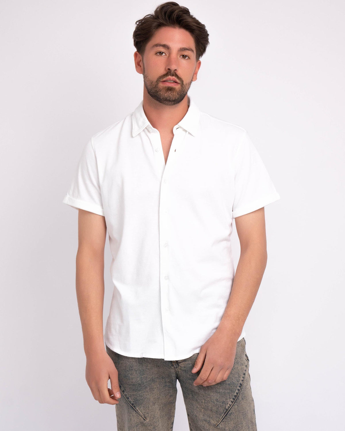 Abbott | Men's Button-Down Pique Cotton Shirt
