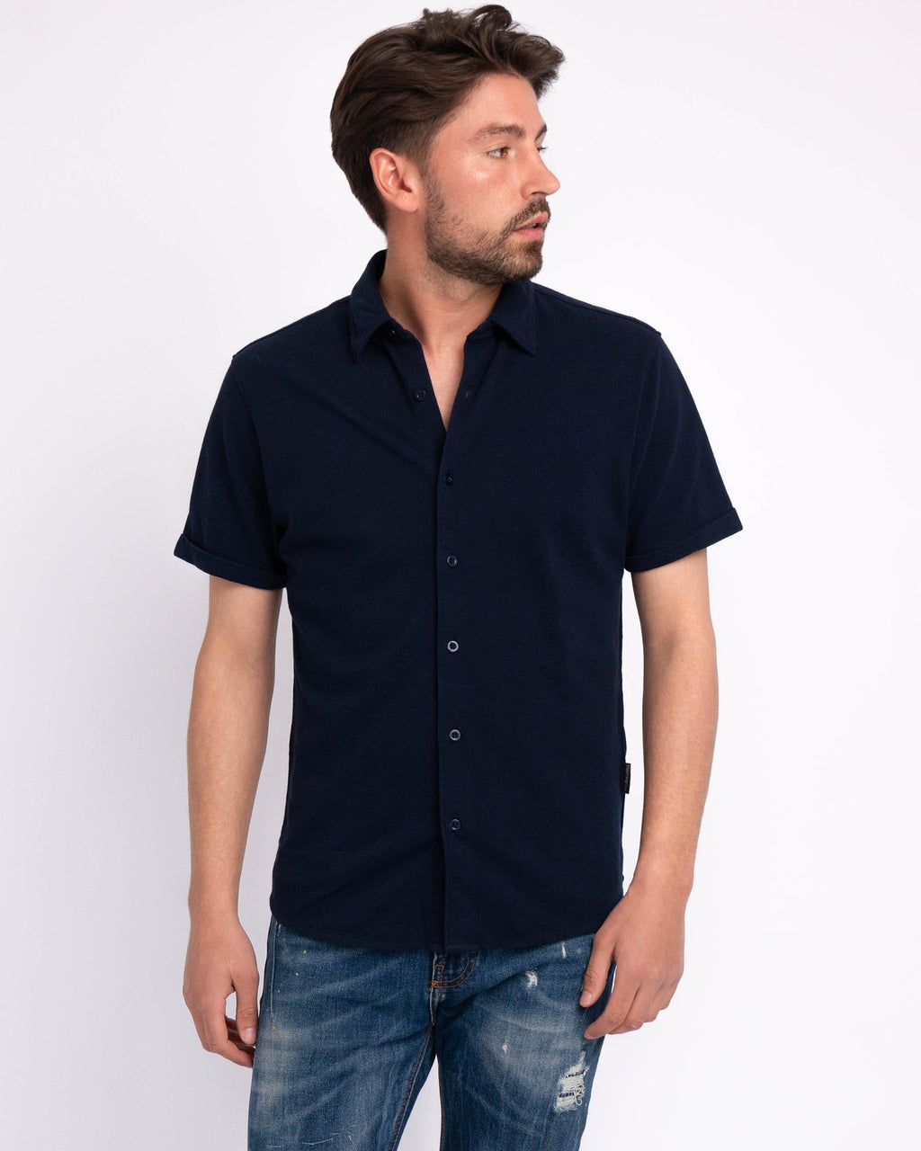 Abbott | Men's Button-Down Pique Cotton Shirt