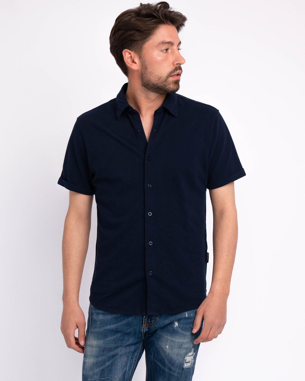 Abbott | Men's Button-Down Pique Cotton Shirt