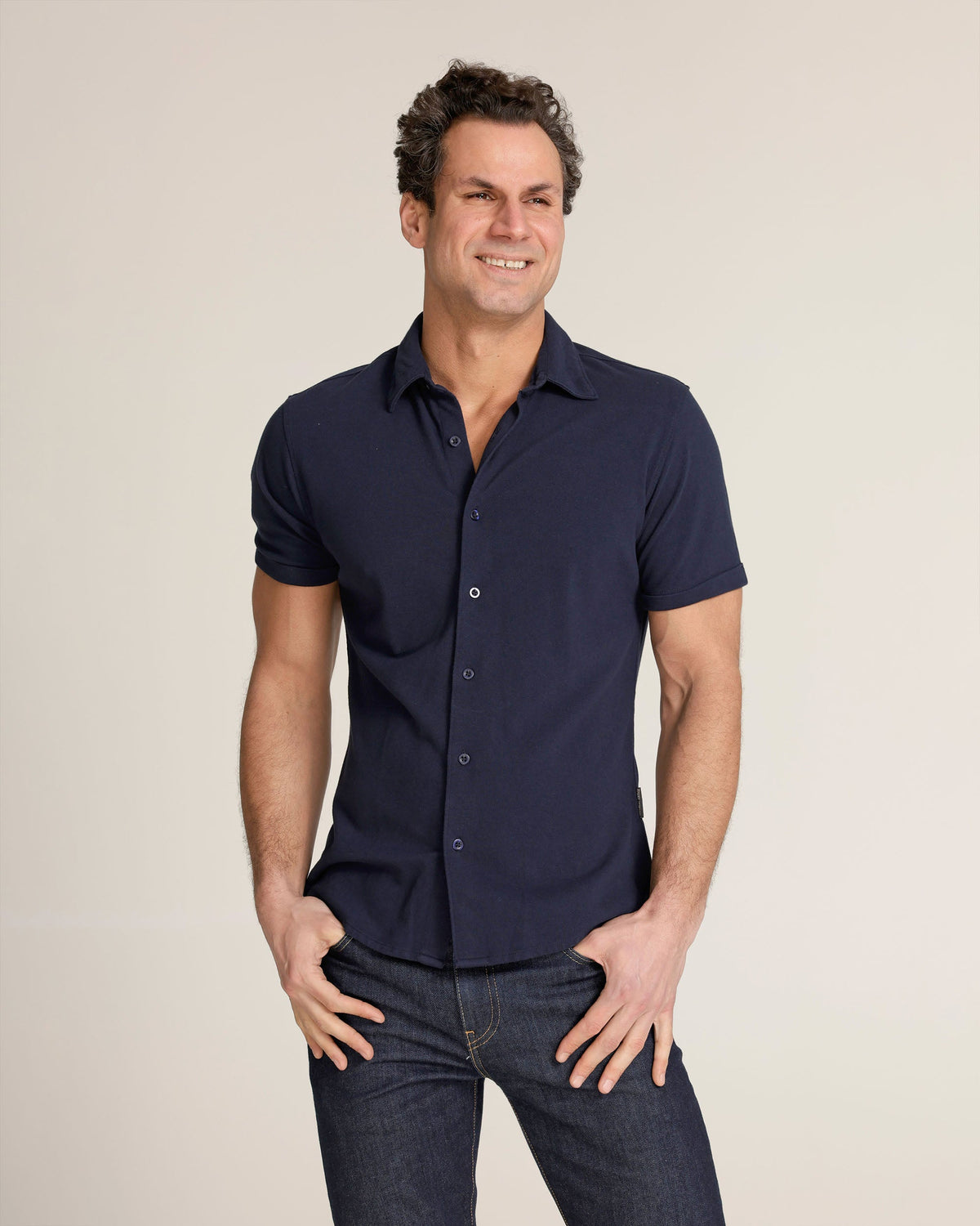 Abbott | Men's Button-Down Pique Cotton Shirt