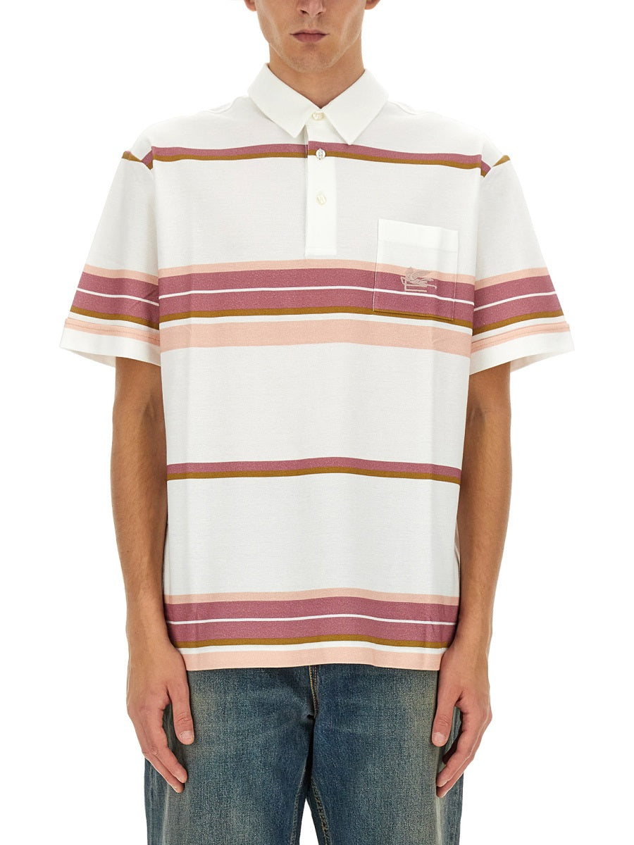 Etro Men Polo Shirt With Pegasus Embroidery