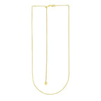 14k Yellow Gold Adjustable Wheat Chain 1.0mm