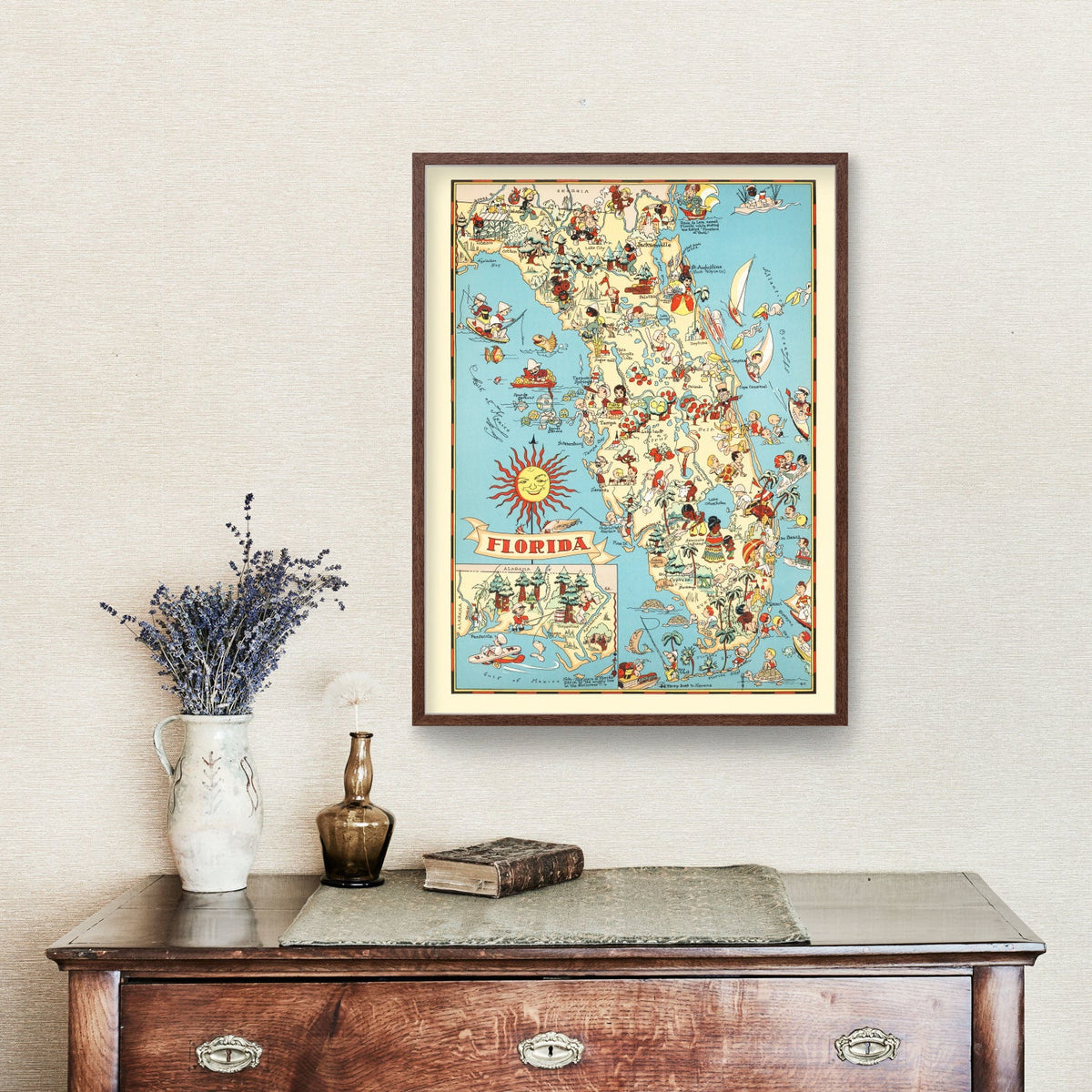 Vintage Map of Florida 1935