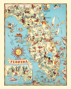Vintage Map of Florida 1935