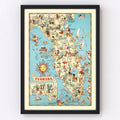 Vintage Map of Florida 1935