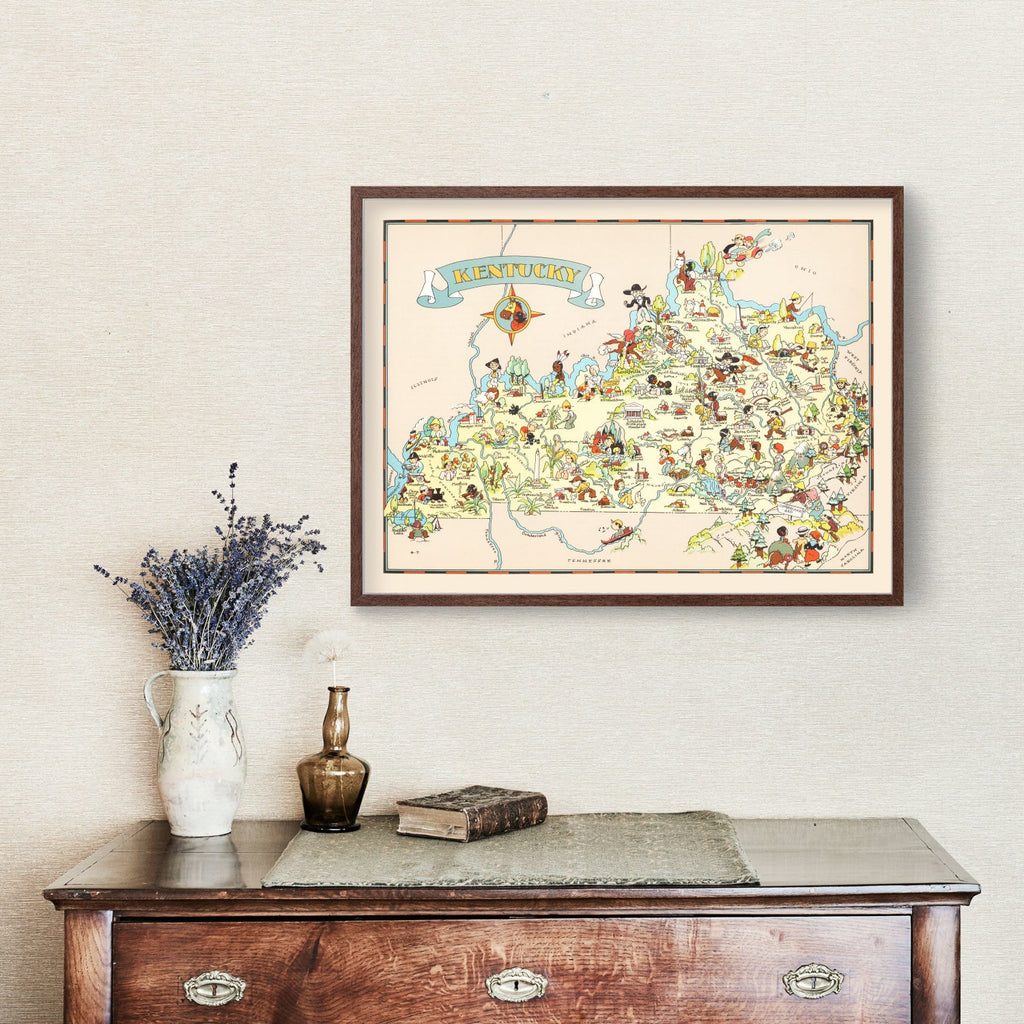 Vintage Map of Kentucky 1935