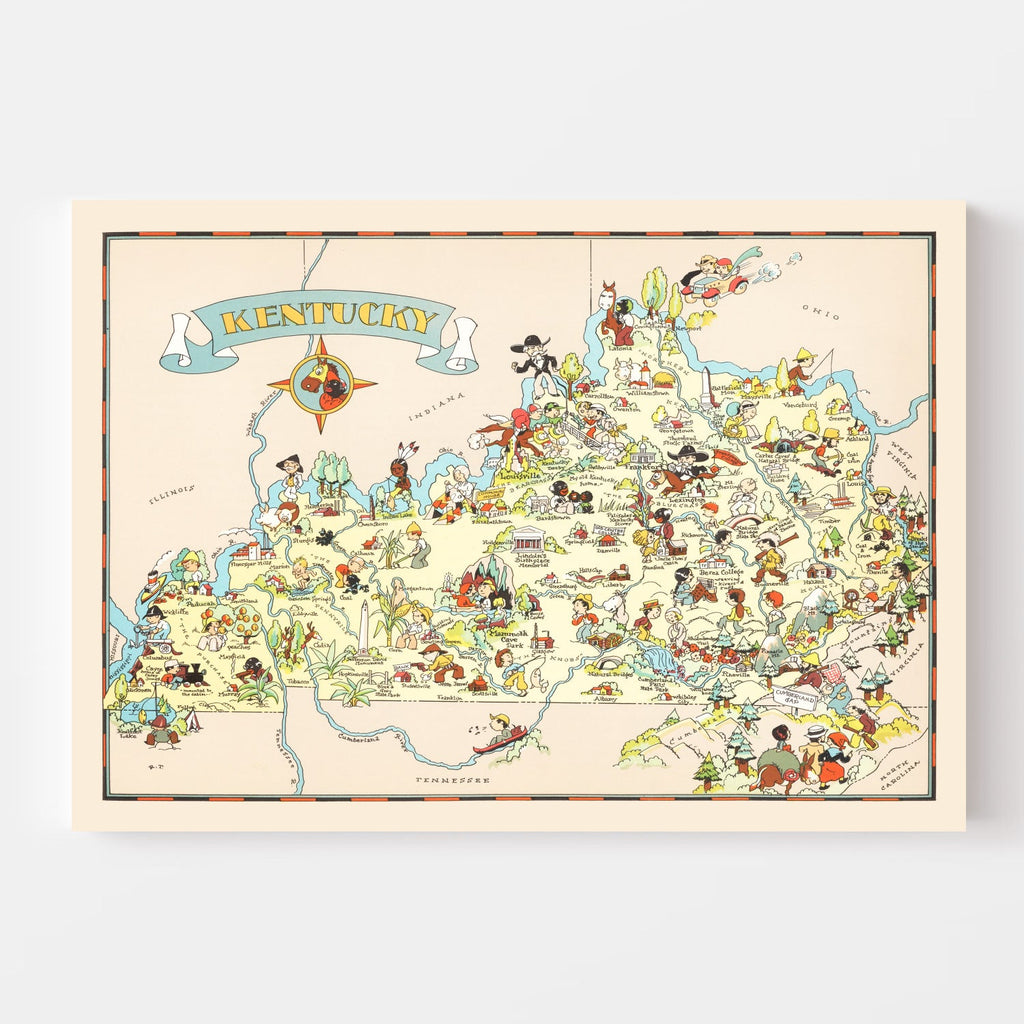 Vintage Map of Kentucky 1935