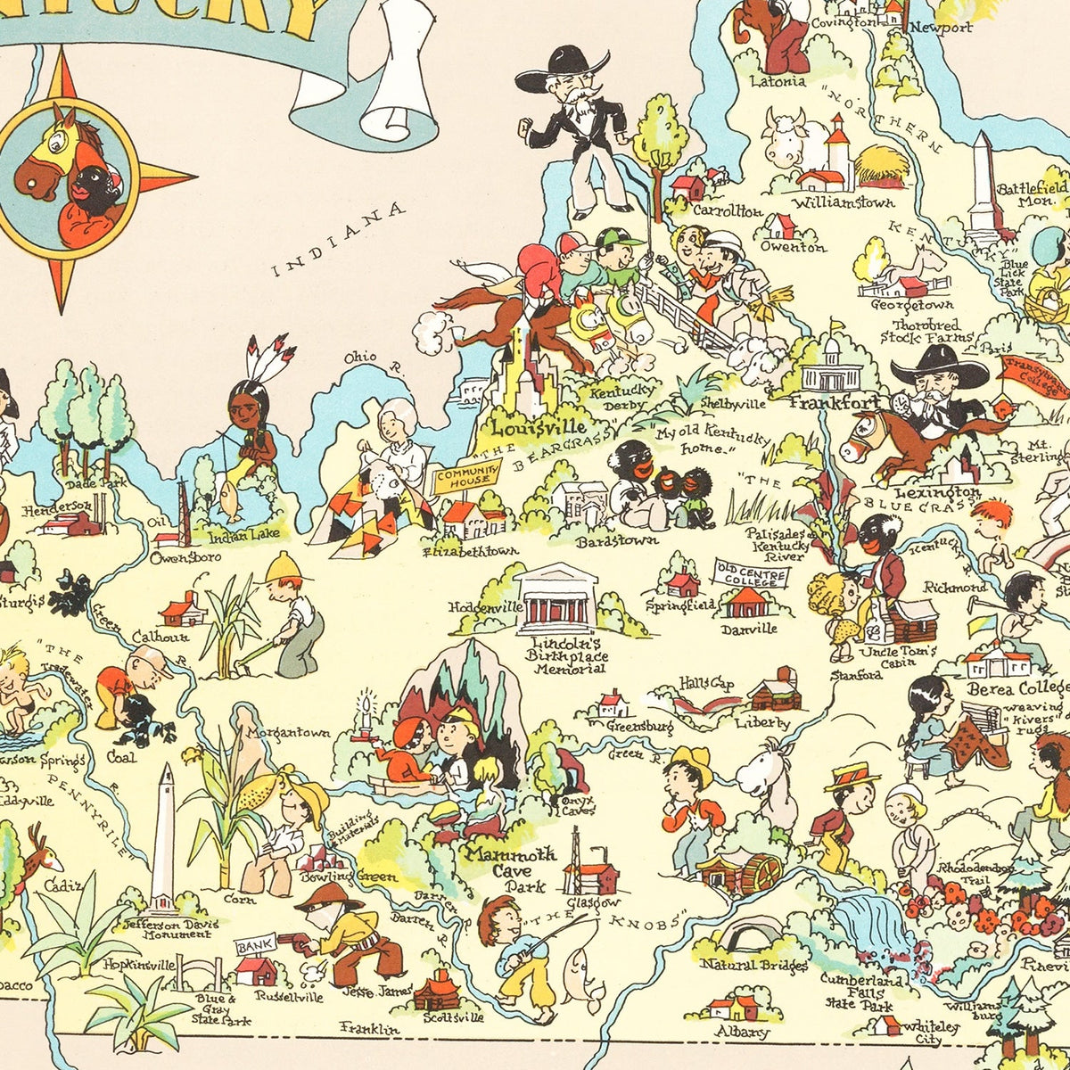 Vintage Map of Kentucky 1935