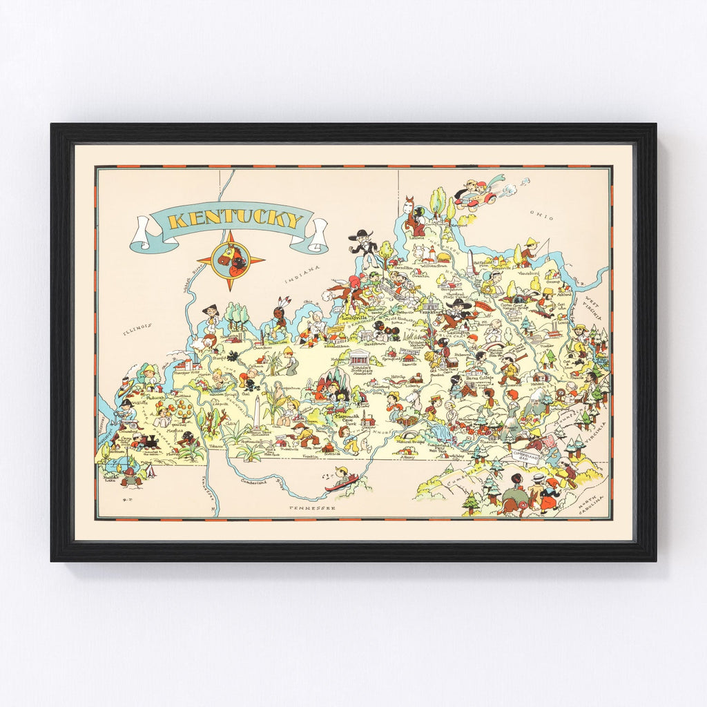 Vintage Map of Kentucky 1935