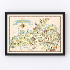 Vintage Map of Kentucky 1935