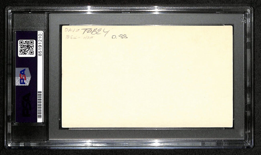 Dave Tobey HOF Signed/Auto 3x5 Index Card NBA Referree PSA/DNA 188559