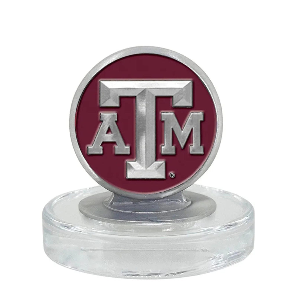 Texas A&M University Heritage Decanter with 3D Top and 2 Glasses with Chest Box