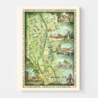 Vintage Map of Michigan State University, 1955