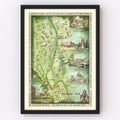 Vintage Map of Michigan State University, 1955