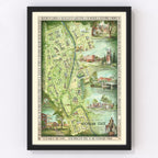 Vintage Map of Michigan State University, 1955