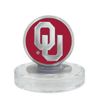 University of Oklahoma Heritage Decanter with 3D Top and 2 Glasses with Chest Box