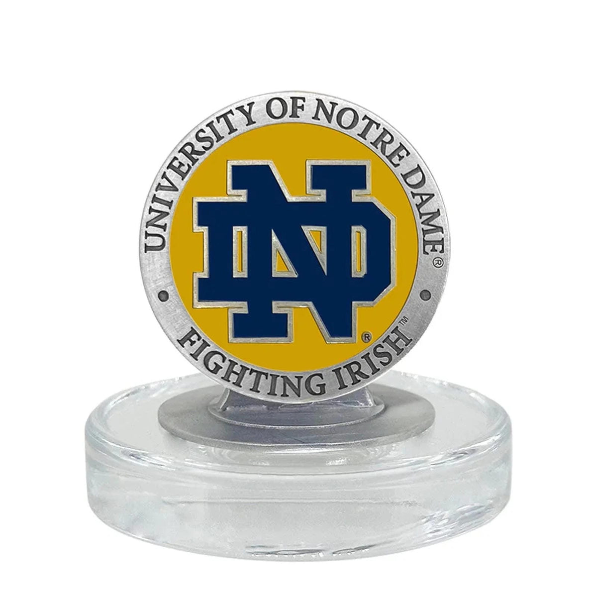 University of Notre Dame Heritage Decanter with 3D Top and 2 Glasses with Chest Box