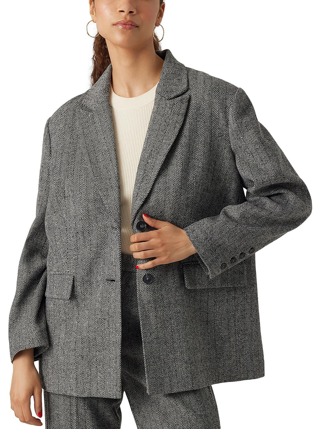 Vero Moda Lizzie Oversized Blazer Gray