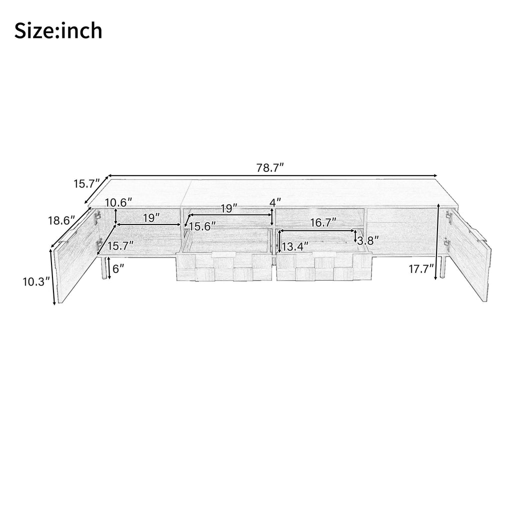 TV Stand With 2 Drawers, Storage Cabinet