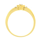 10KT Yellow Gold 1/20 cttw Diamond Triple Heart Diamond Ring (K-L, I1-I2) - Size 7