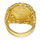 Nugget Solid White/Yellow/Rose Gold Handmade Coin Ring , Indian Head Coin ,