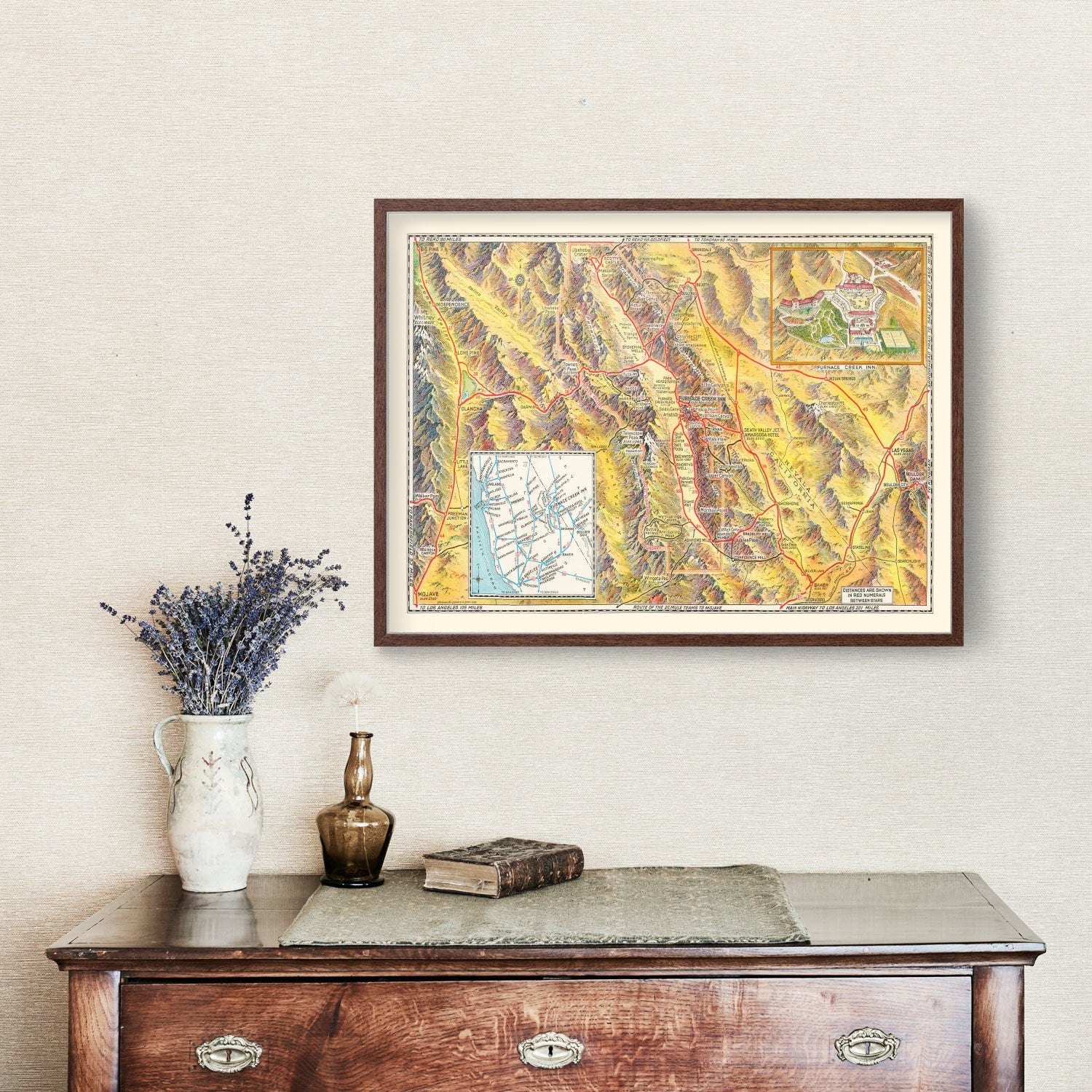 Vintage Map of Death Valley 1934