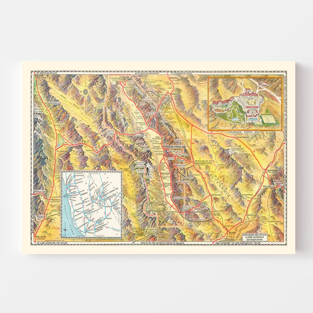Vintage Map of Death Valley 1934