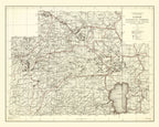Vintage Map of Tahoe National Forest 1925
