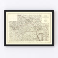 Vintage Map of Tahoe National Forest 1925